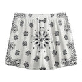 White Paisley Bandana Print Mesh Shorts