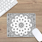 White Paisley Bandana Print Mouse Pad