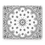 White Paisley Bandana Print Mouse Pad