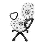 White Paisley Bandana Print Office Chair Cover