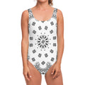 White Paisley Bandana Print One Piece Swimsuit
