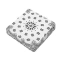 White Paisley Bandana Print Outdoor Seat Cushion Cover