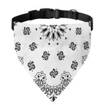 White Paisley Bandana Print Over The Collar Dog Bandana