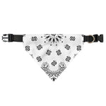 White Paisley Bandana Print Over The Collar Dog Bandana