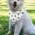 White Paisley Bandana Print Over The Collar Dog Bandana