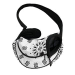 White Paisley Bandana Print Pet Sling Carrier