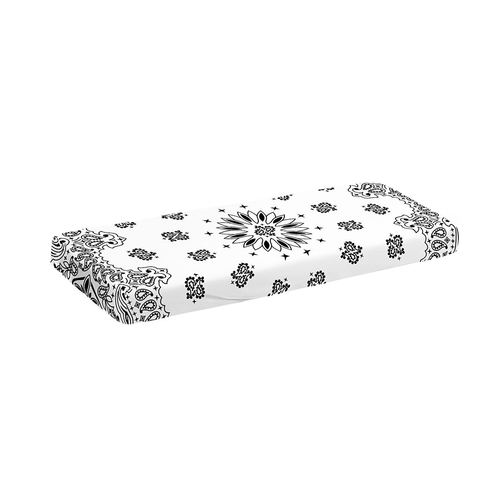 White Paisley Bandana Print Piano Keyboard Cover