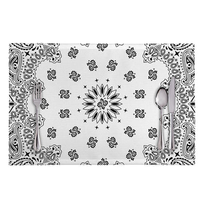 White Paisley Bandana Print Placemat