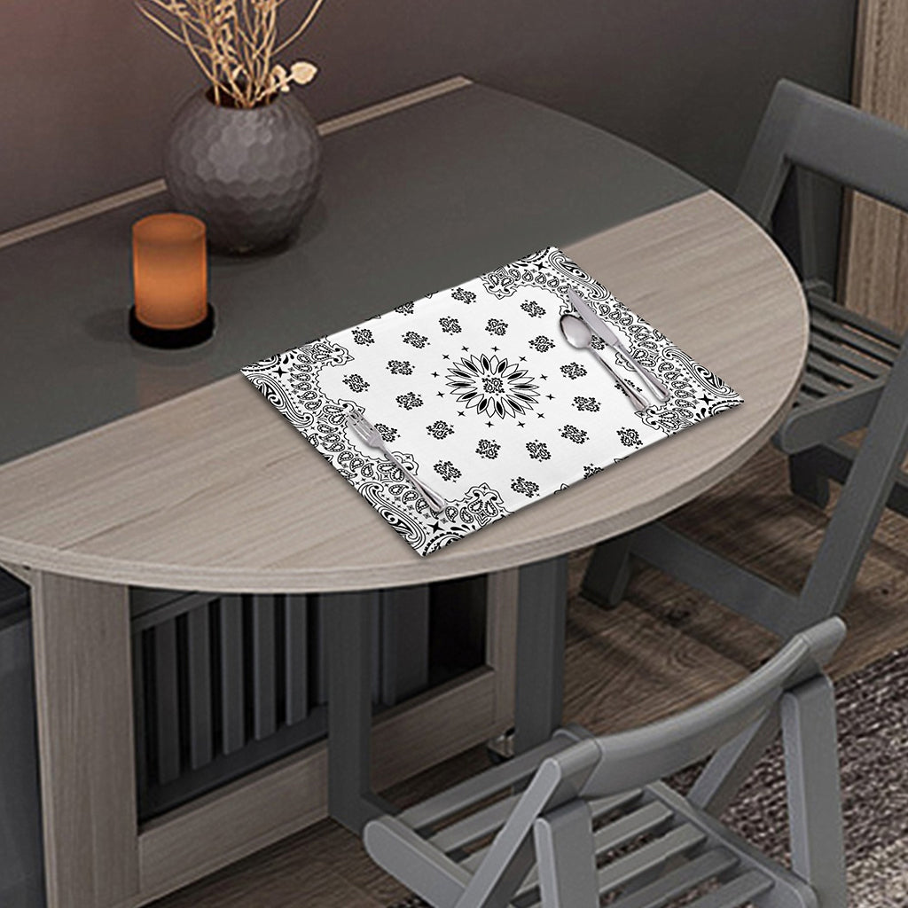 White Paisley Bandana Print Placemat