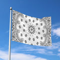 White Paisley Bandana Print Polyester Flag