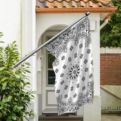 White Paisley Bandana Print Polyester Flag