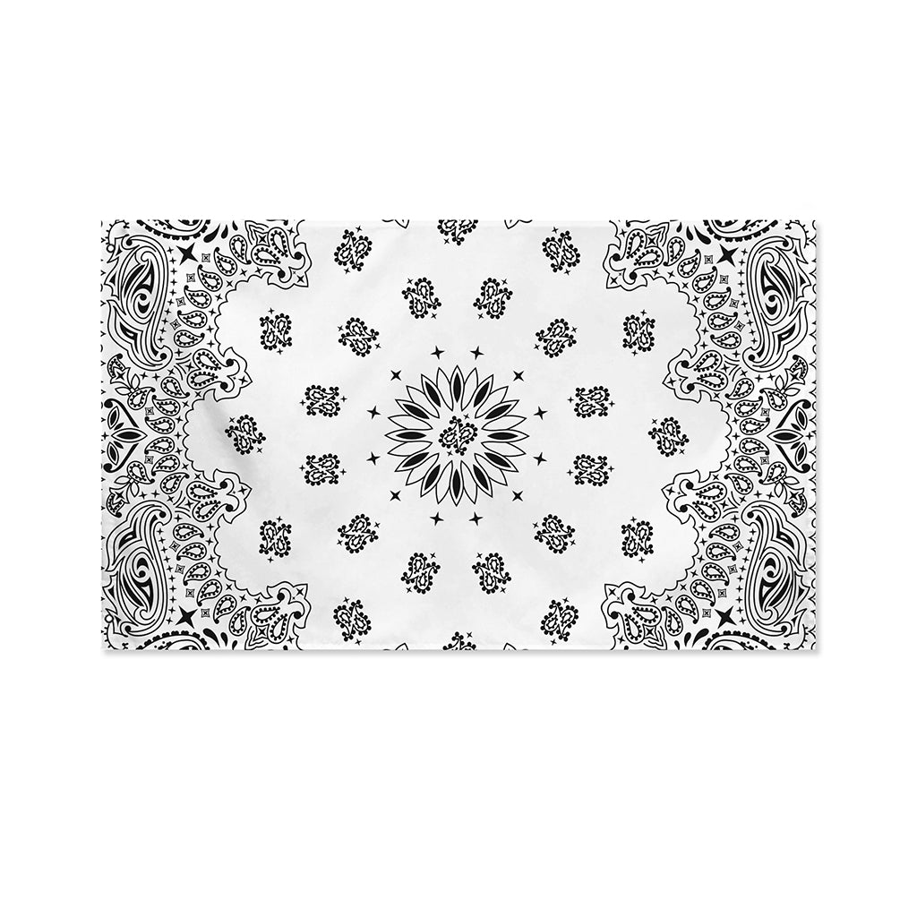White Paisley Bandana Print Polyester Flag