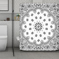 White Paisley Bandana Print Polyester Shower Curtain
