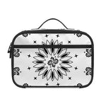 White Paisley Bandana Print Portable Lunch Bag