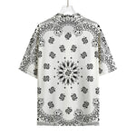 White Paisley Bandana Print Rayon Hawaiian Shirt