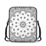 White Paisley Bandana Print Rectangular Crossbody Bag