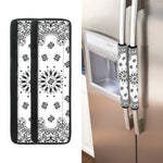 White Paisley Bandana Print Refrigerator Handle Covers