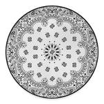 White Paisley Bandana Print Round Floor Mat