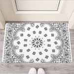 White Paisley Bandana Print Rubber Doormat