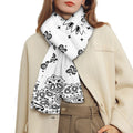 White Paisley Bandana Print Scarf
