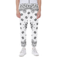 White Paisley Bandana Print Joggers