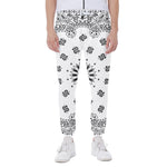 White Paisley Bandana Print Scuba Joggers