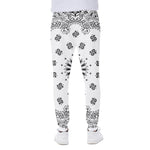 White Paisley Bandana Print Scuba Joggers
