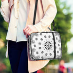 White Paisley Bandana Print Shoulder Strap Bible Bag