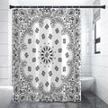 White Paisley Bandana Print Shower Curtain