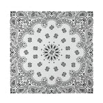 White Paisley Bandana Print Silk Bandana