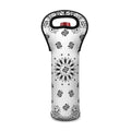 White Paisley Bandana Print Single Neoprene Wine Tote