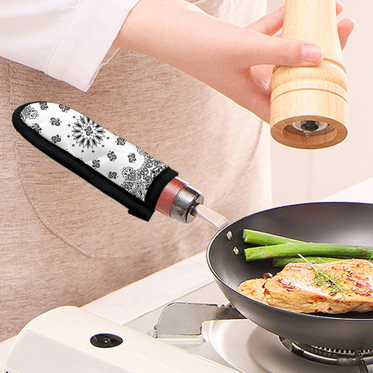 White Paisley Bandana Print Skillet Handle Cover