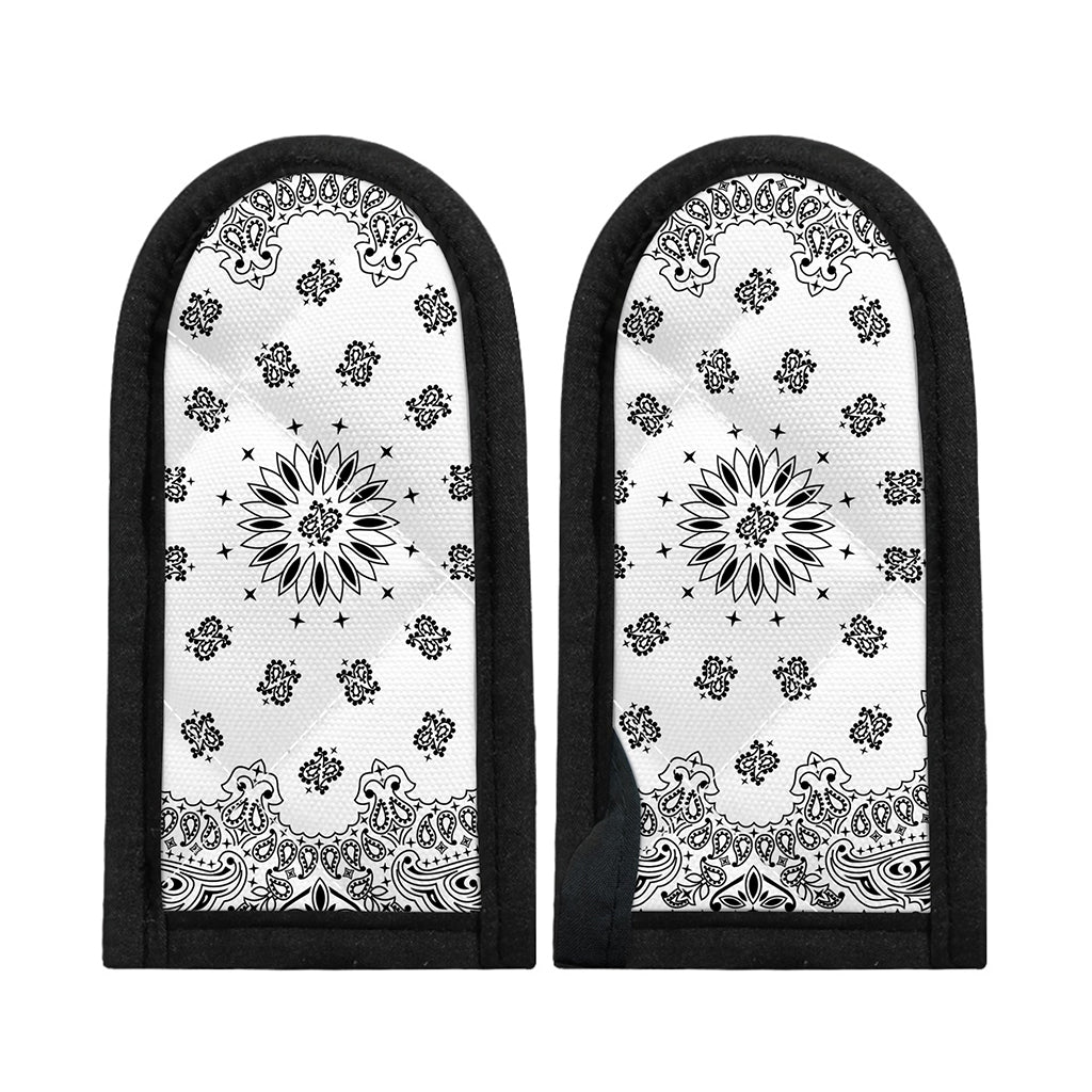 White Paisley Bandana Print Skillet Handle Cover