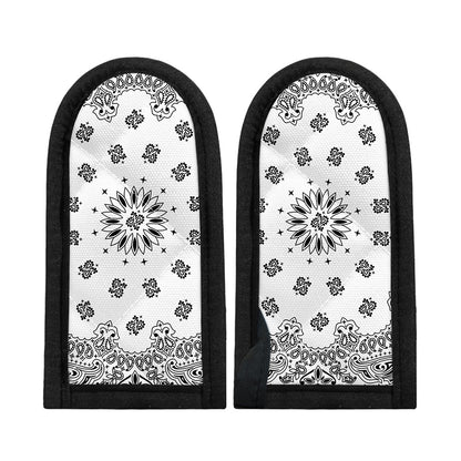 White Paisley Bandana Print Skillet Handle Cover