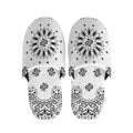 White Paisley Bandana Print Slippers