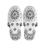 White Paisley Bandana Print Slippers