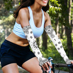 White Paisley Bandana Print Sun Protection Arm Sleeves