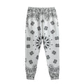 White Paisley Bandana Print Sweatpants