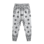 White Paisley Bandana Print Sweatpants