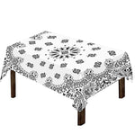 White Paisley Bandana Print Tablecloth