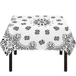 White Paisley Bandana Print Tablecloth