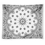 White Paisley Bandana Print Tapestry