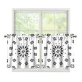 White Paisley Bandana Print Tier Curtains