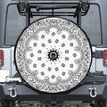 White Paisley Bandana Print Tire Cover With Camera Hole