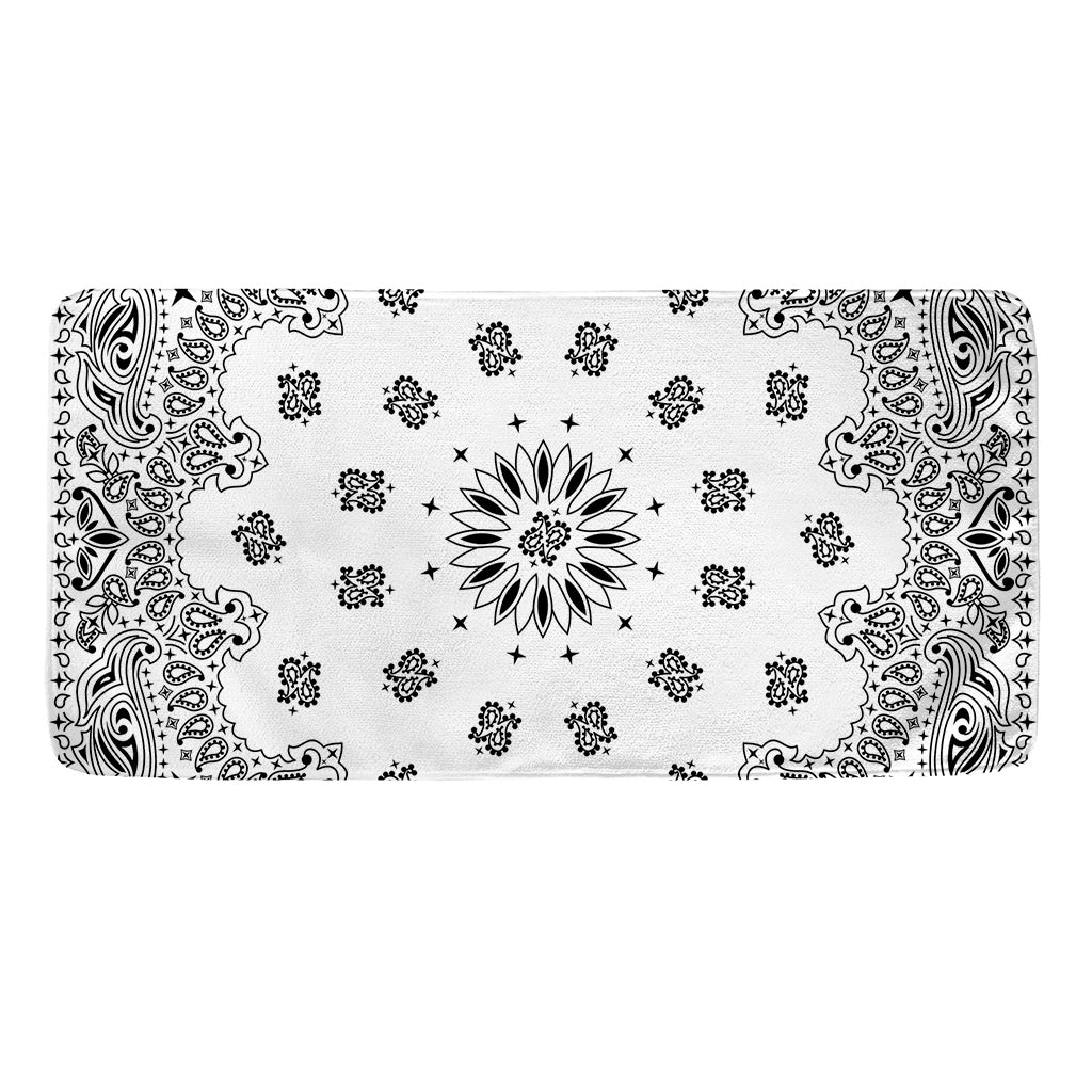 White Paisley Bandana Print Towel