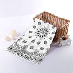 White Paisley Bandana Print Towel