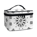 White Paisley Bandana Print Travel Makeup Bag