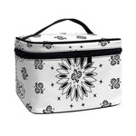 White Paisley Bandana Print Travel Makeup Bag
