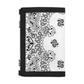 White Paisley Bandana Print Trifold Wallet