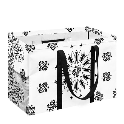 White Paisley Bandana Print Utility Tote Bag